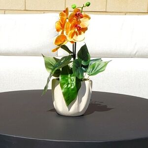 Real Touch Faux Orchid Flower Arrangement Botanical Decor